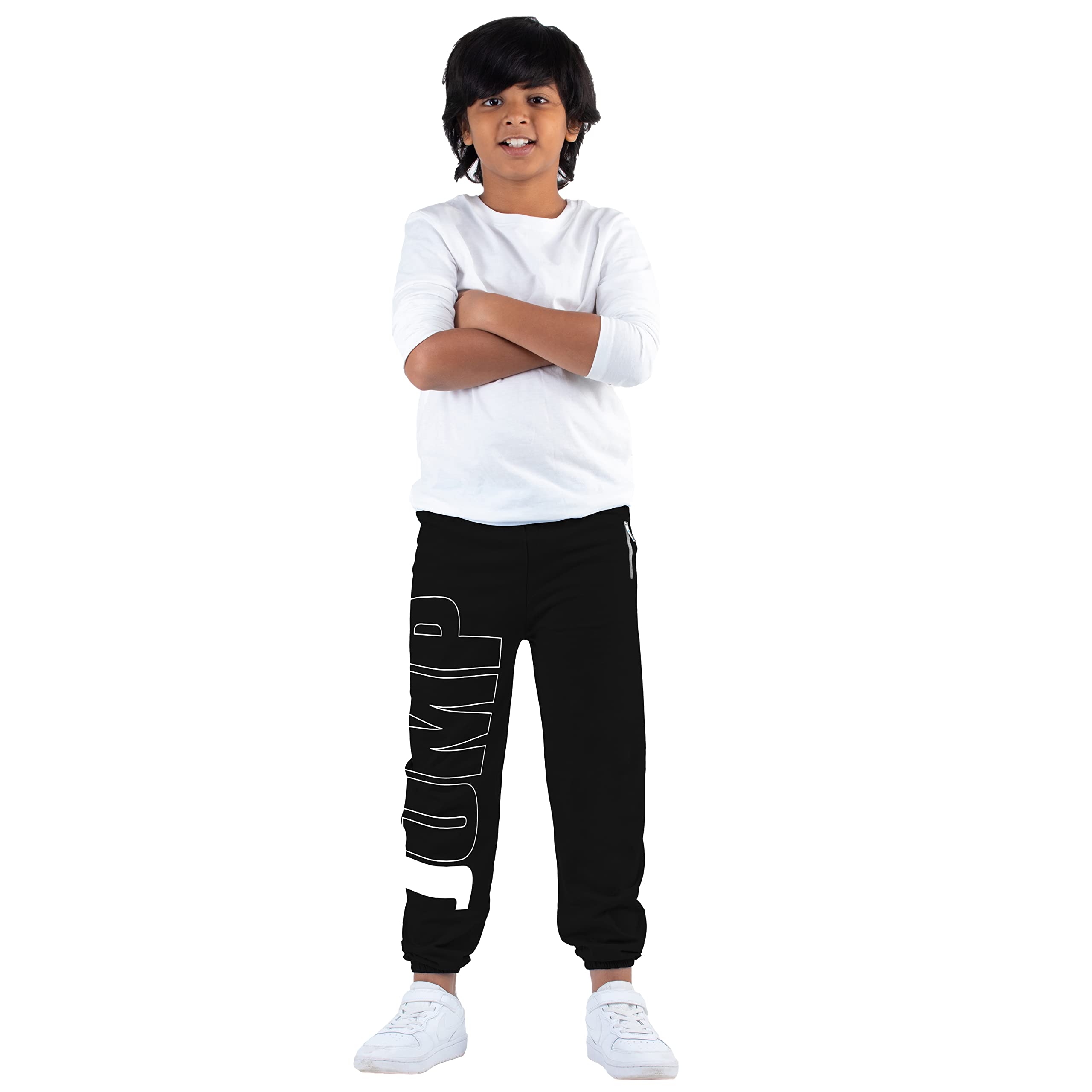 Boys and Girls Printed Track Pant Pocket with Zip for Kids- Multicolor (Pack of 2)