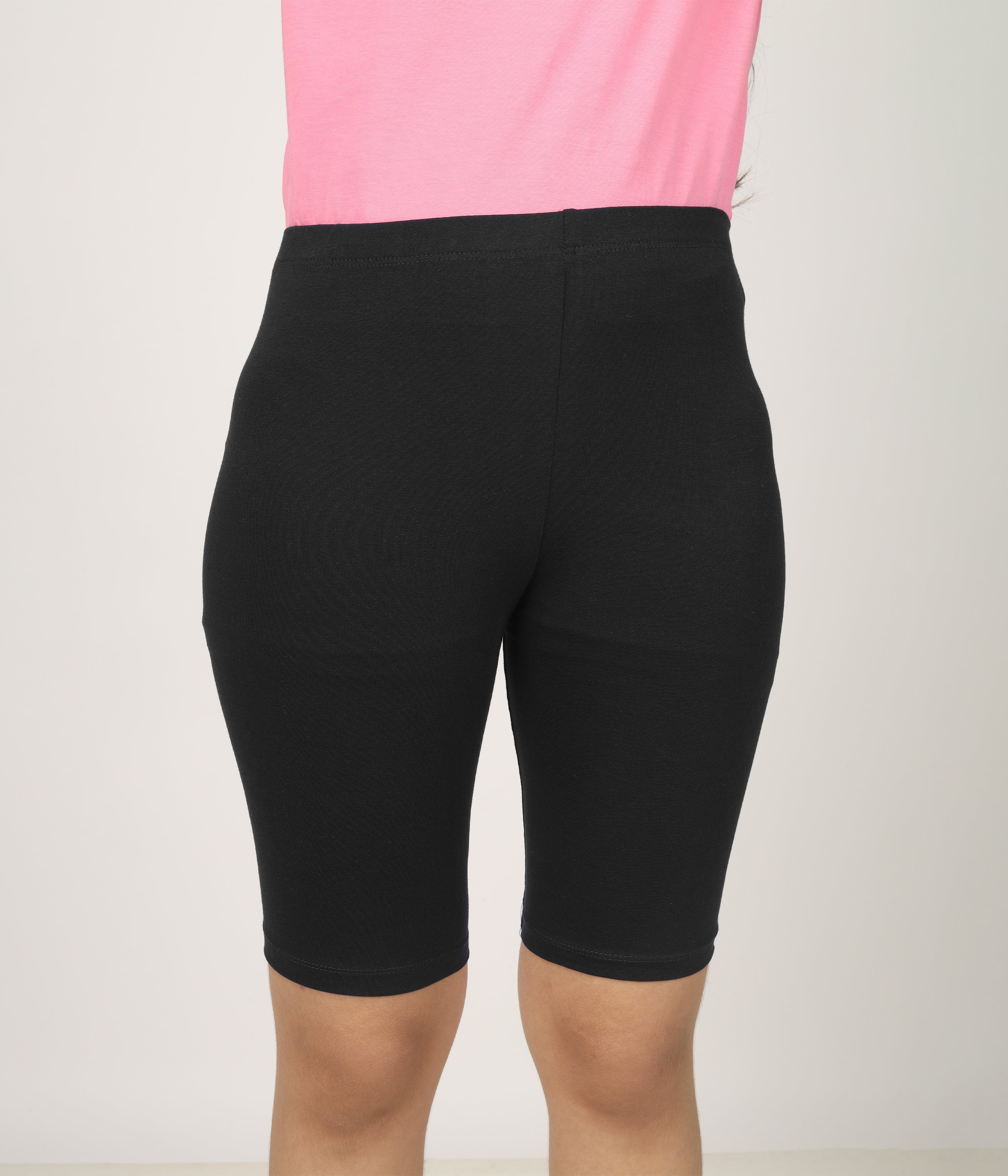 Girl's-Stretchable Black Cycling Shorts