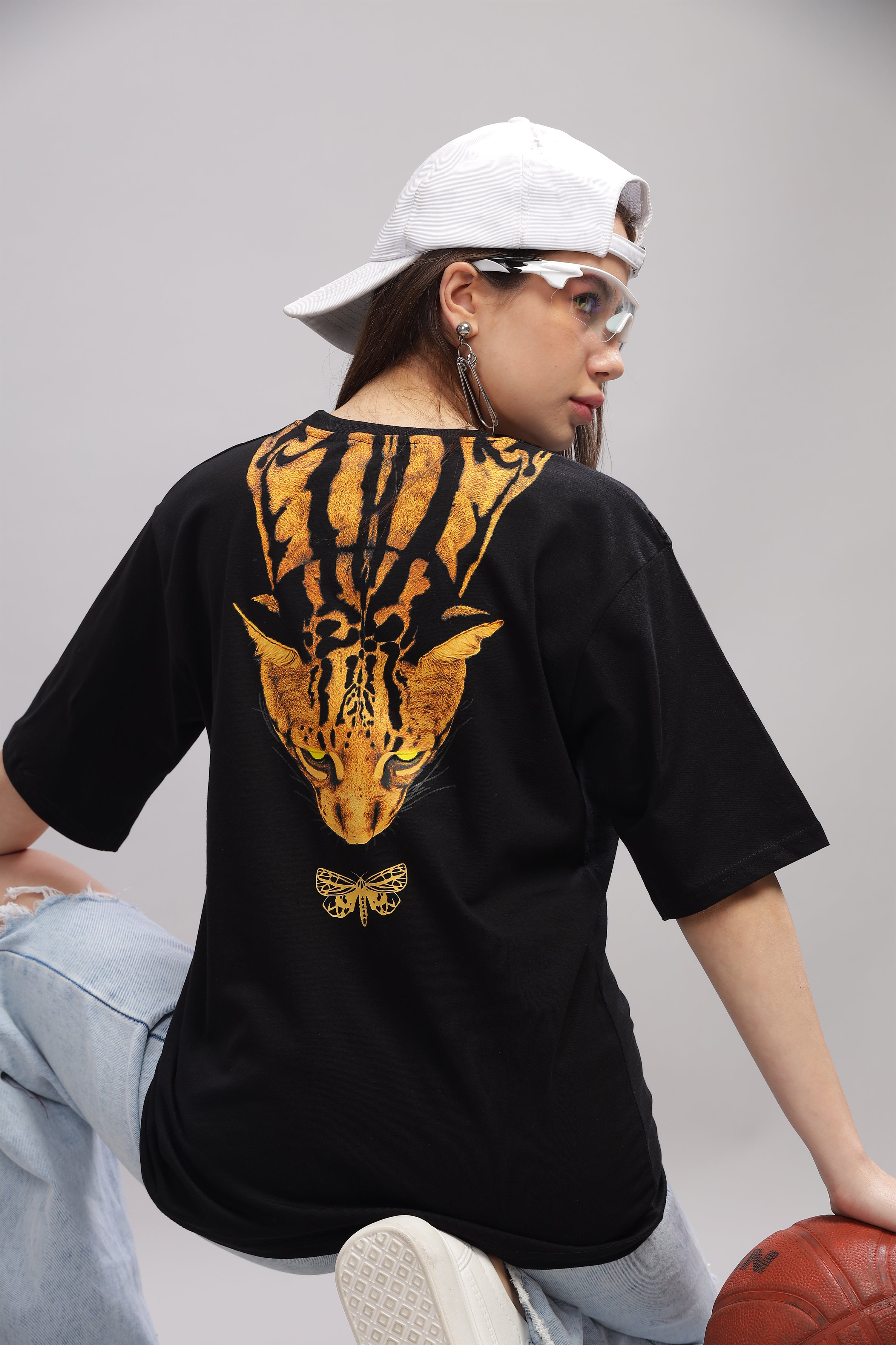 Kyda 100% Super Combed Cotton Relaxed fit Drop Shoulder Printed Women's Tshirt