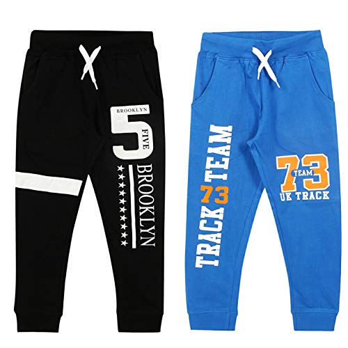 Fleece Cotton Joggers Track Pant for Boys & Girls Multicolor (Pack of 2)