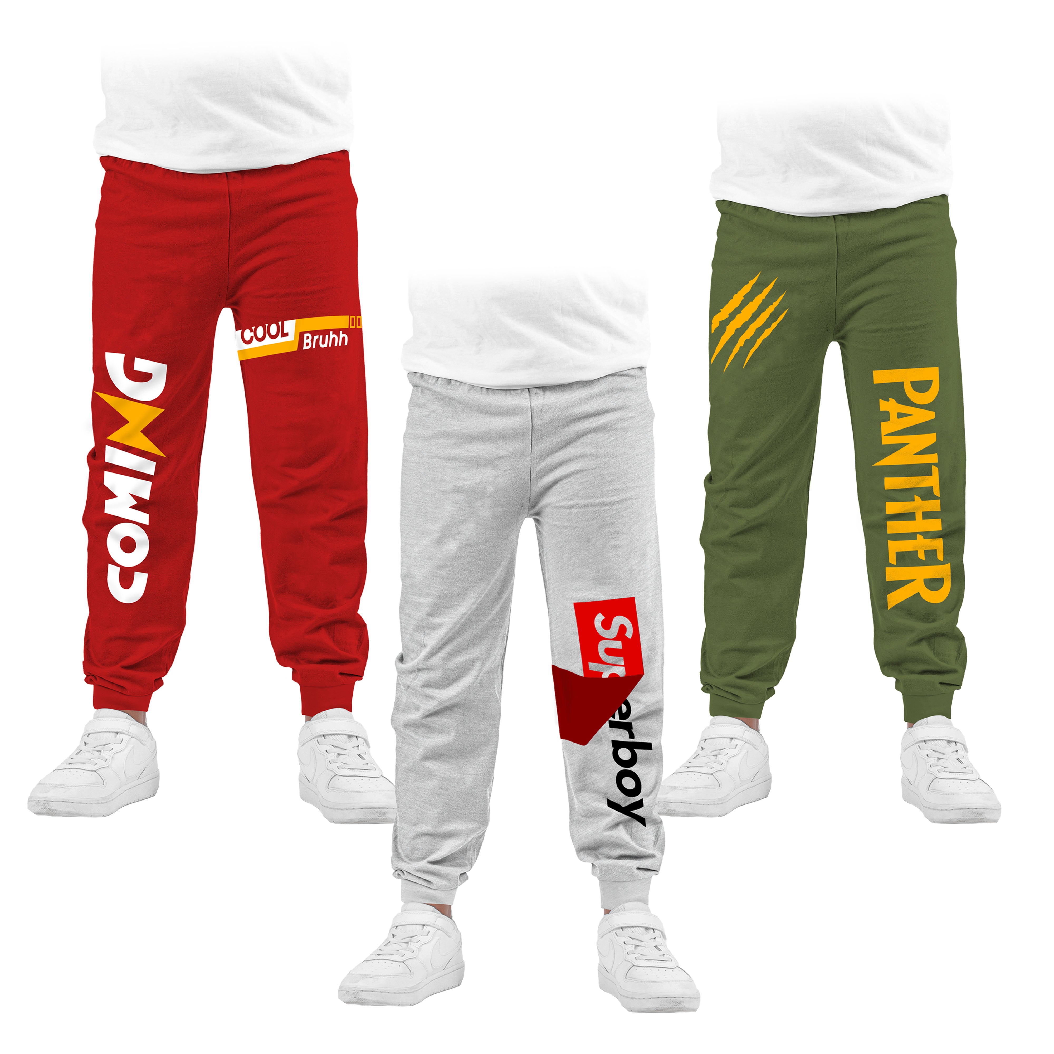 Boys Cotton Printed Track Pants - P3 Multicolor C4 (Pack of 3)