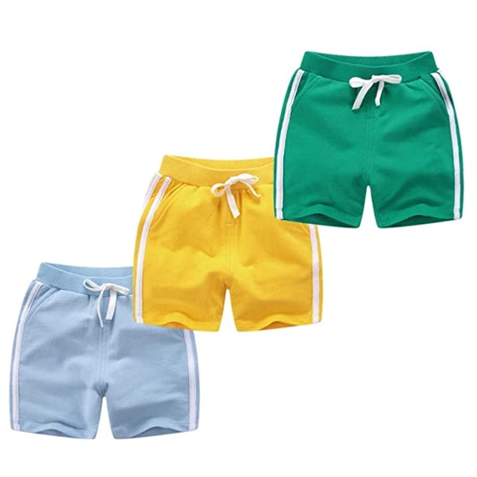 Kids Unisex Cotton Solid Shorts V1 Multicolor (Pack of 3)