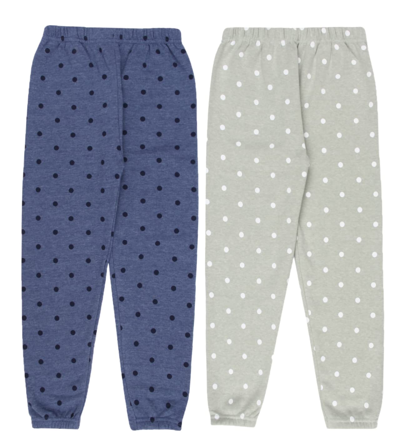 Polka Cotton Printed Blue/Grey Pant for Girls (Pack of 2)