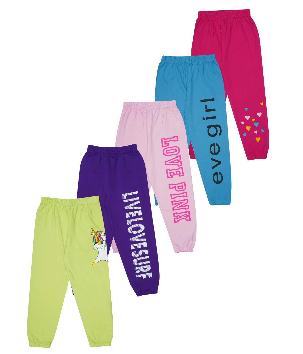 KYDA KIDS Girl's Loose Track Pants Multicolor (99-KY Combo1)