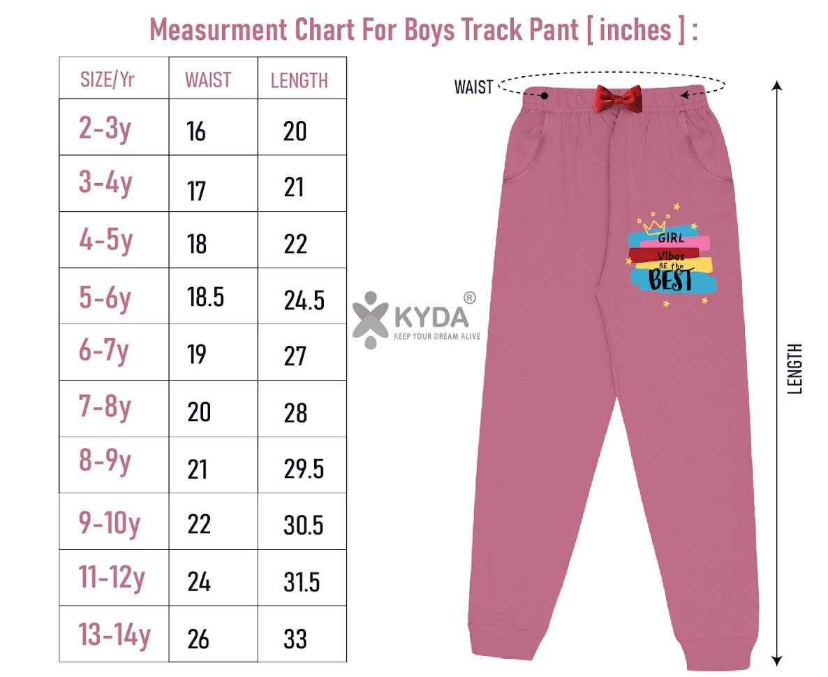 Girls Cotton Printed Track Pants with Pocket C2 - Multicolor (Pack of 2)