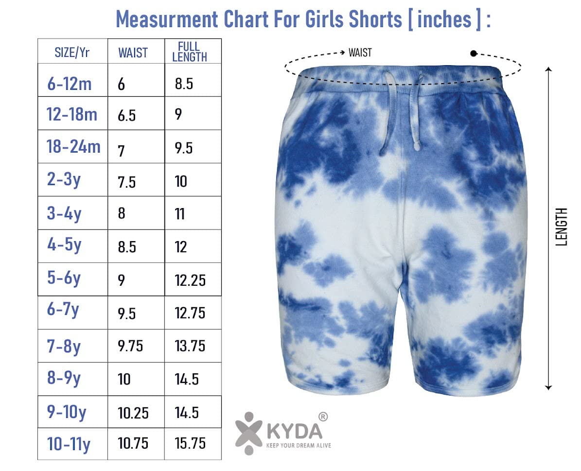 Girls Tie-dieCotton Summer Shorts Multicolor C2 (Pack of 2)