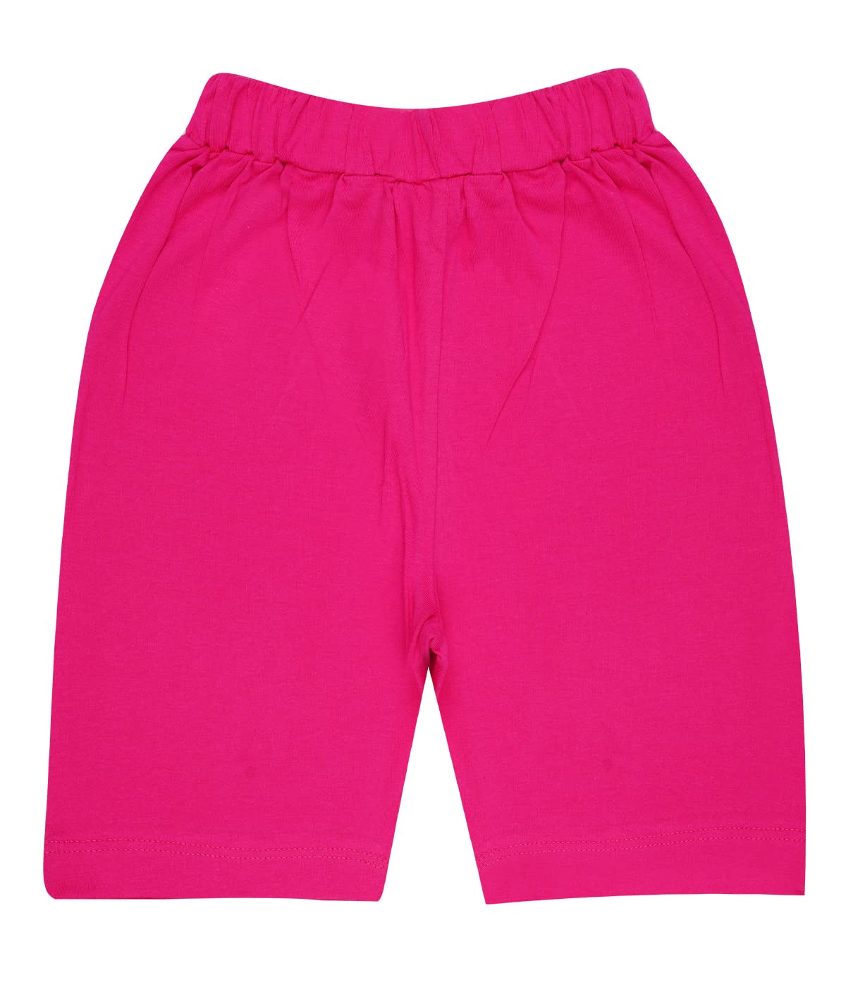 Girls Summer Blue-Pink-Orange Regular Fit Bow Solid Shorts (Pack of 3)