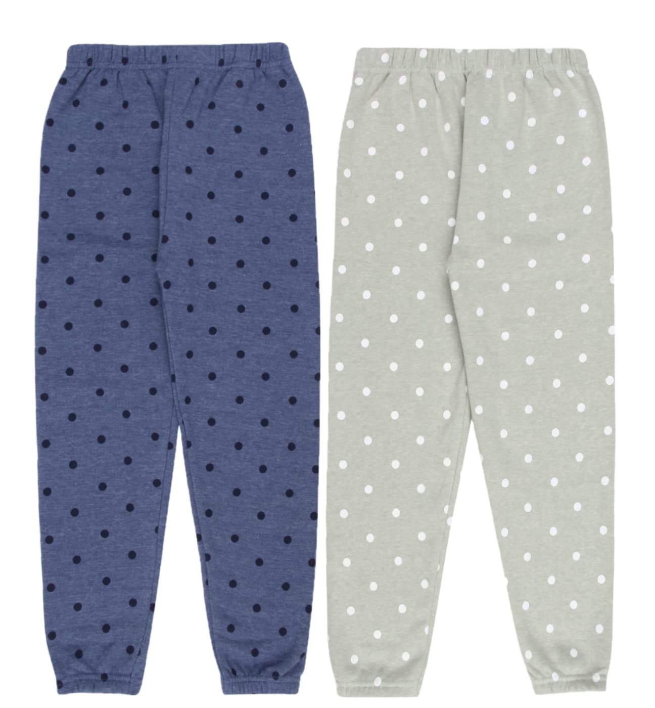 Polka Cotton Printed Blue/Grey Pant for Girls (Pack of 2)