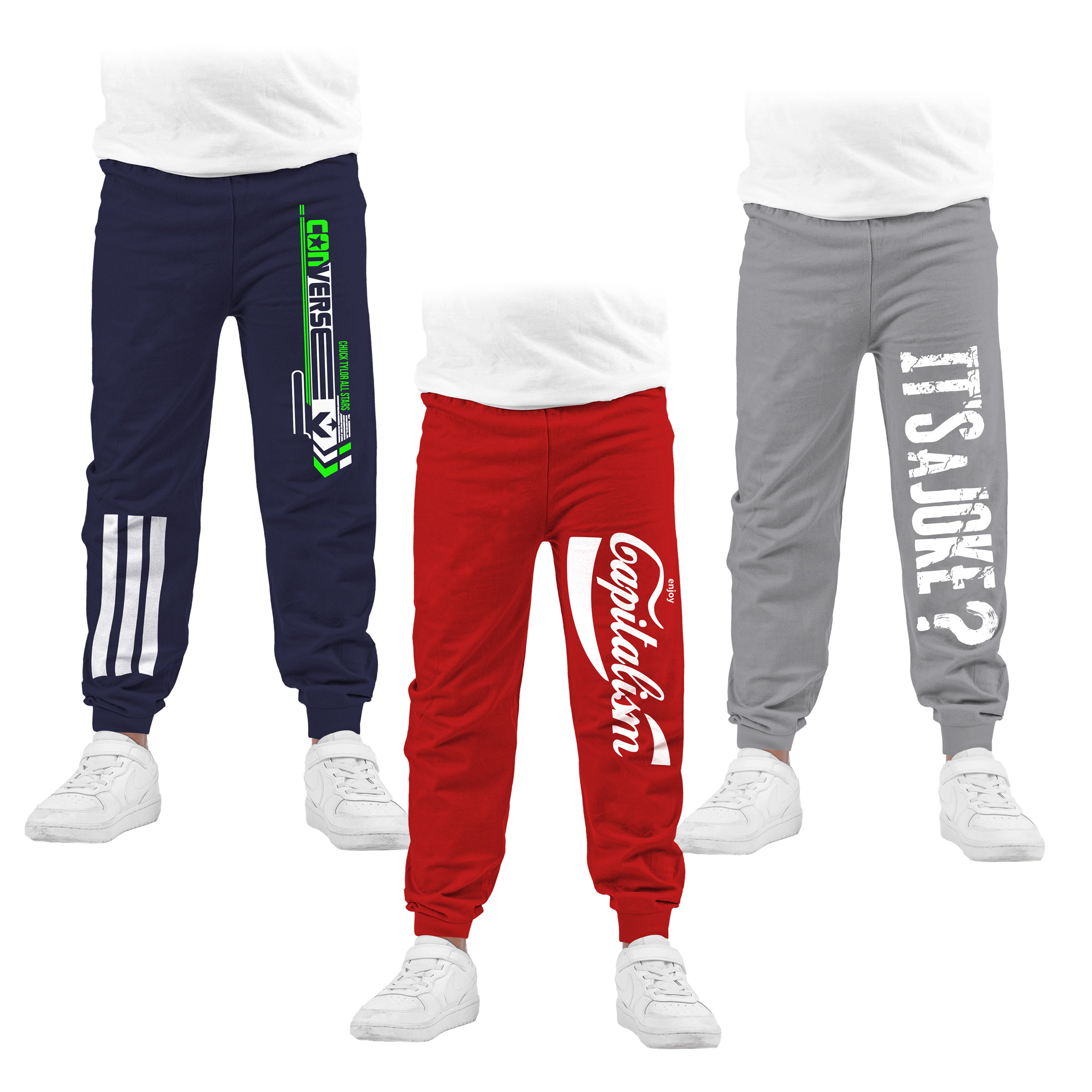 Boys Cotton Printed Track Pants - P3 Multicolor C6 (Pack of 3)