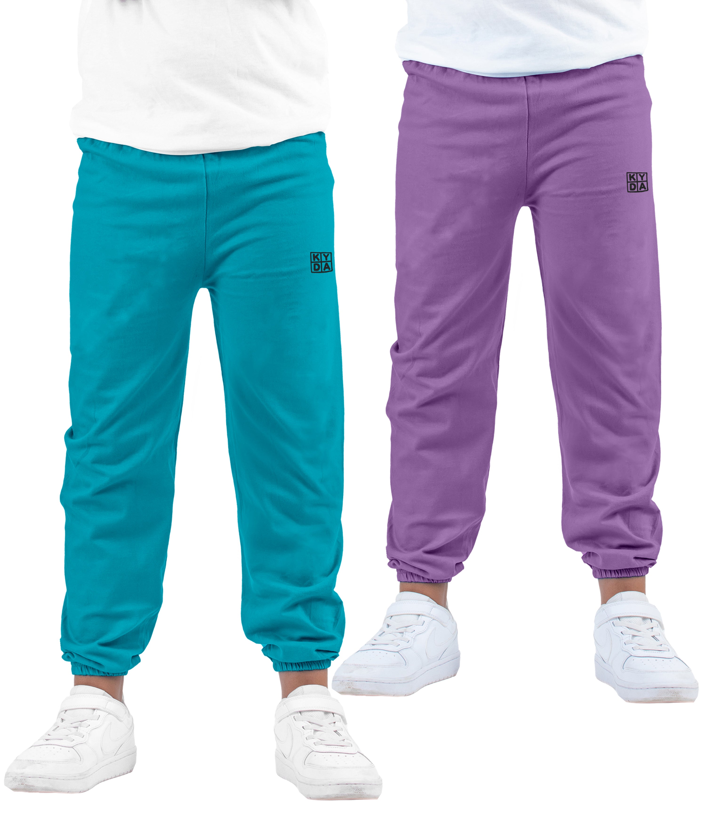 Unisex Cotton Regular Fit Track Pants for Boys & Girls C7 (Pack of 2)