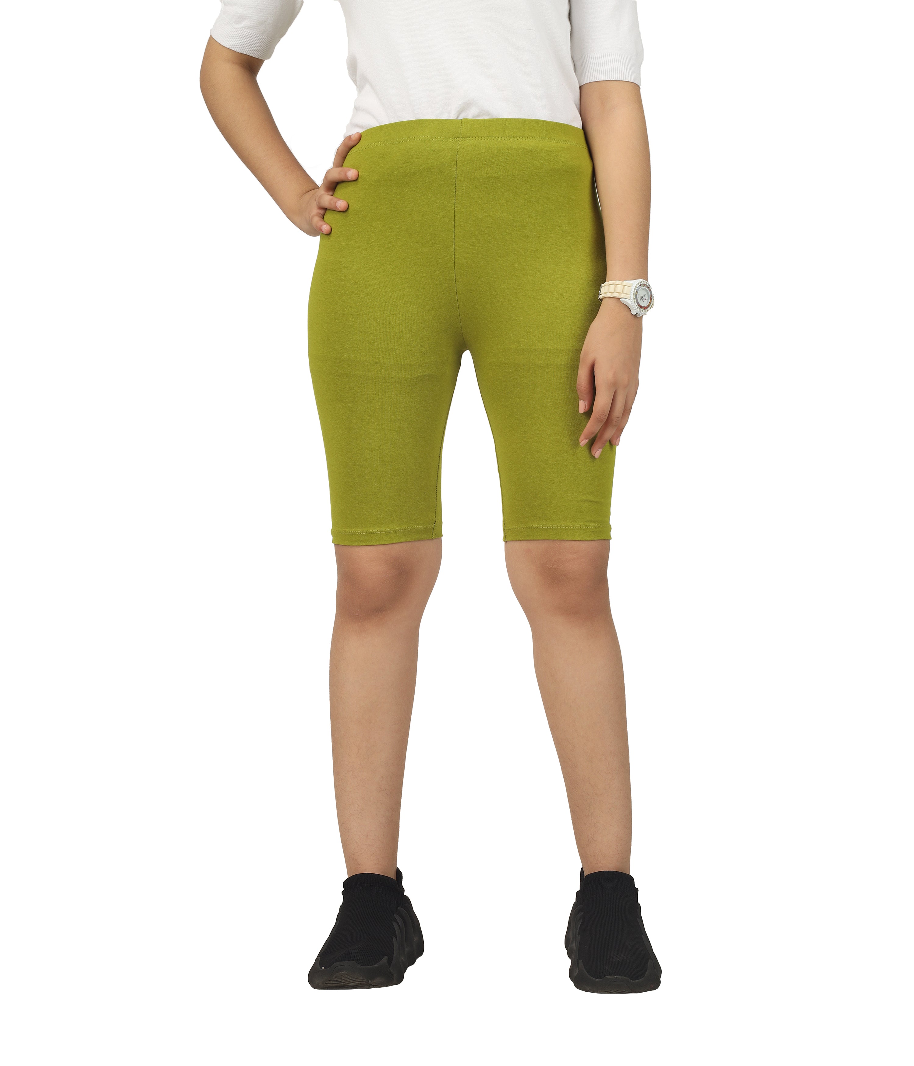 Olive green cheap biker shorts