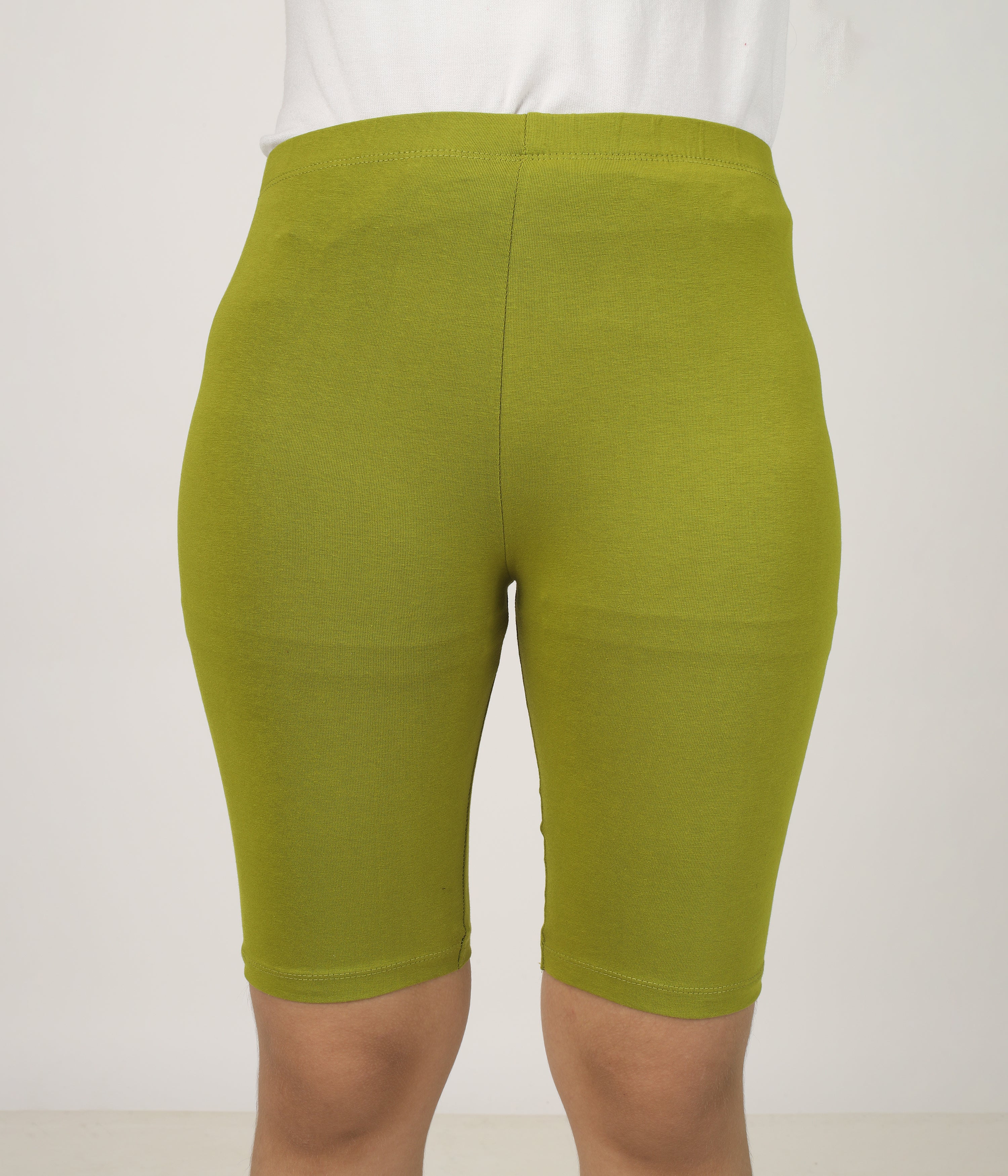 Girl's-Stretchable Olive Green Cycling Shorts