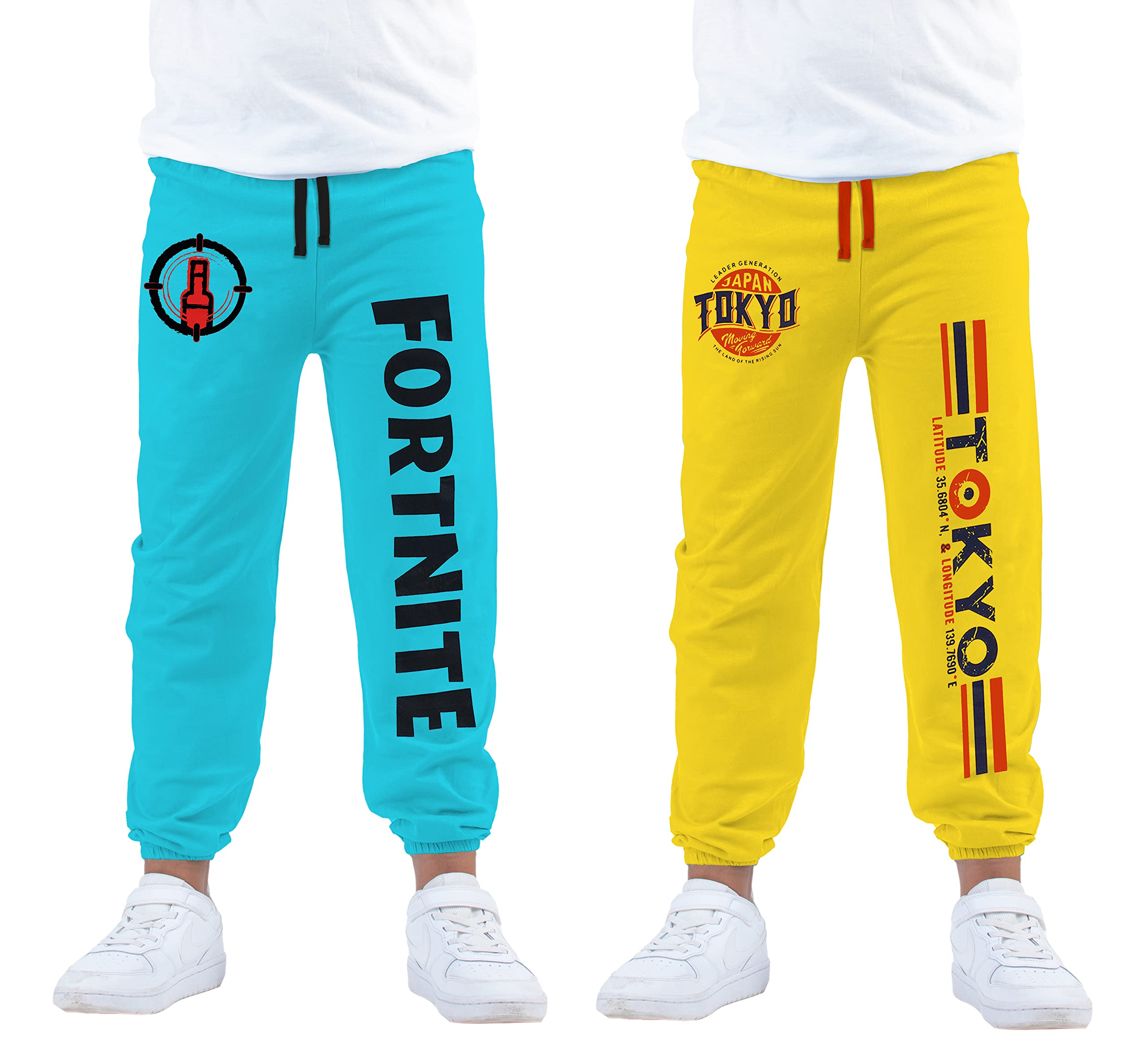 Fortnite Boys Printed Multicolor Regular Fit Track Pant (Pack of 2)