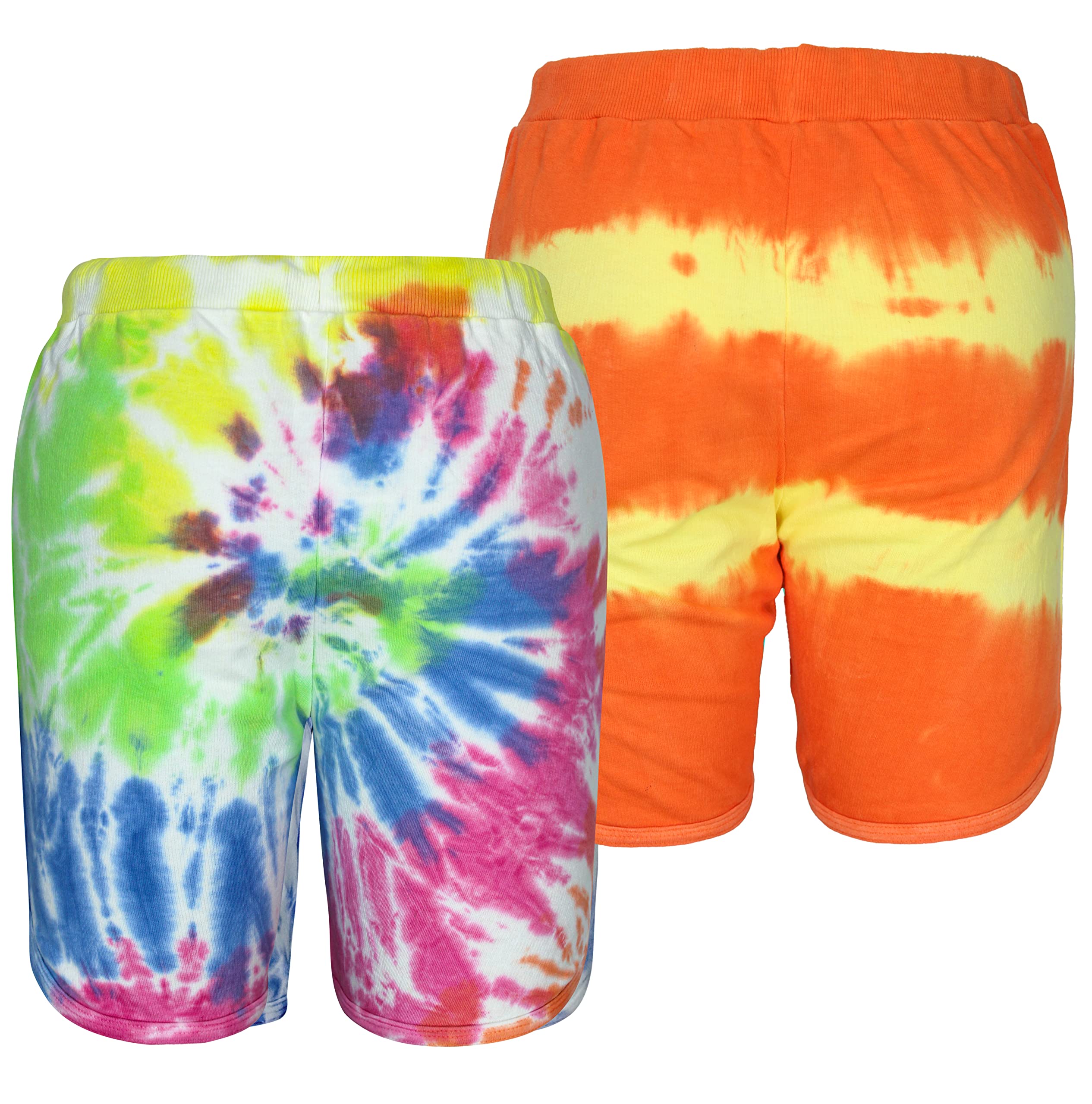 Girls Tie-dieCotton Summer Shorts Multicolor C2 (Pack of 2)