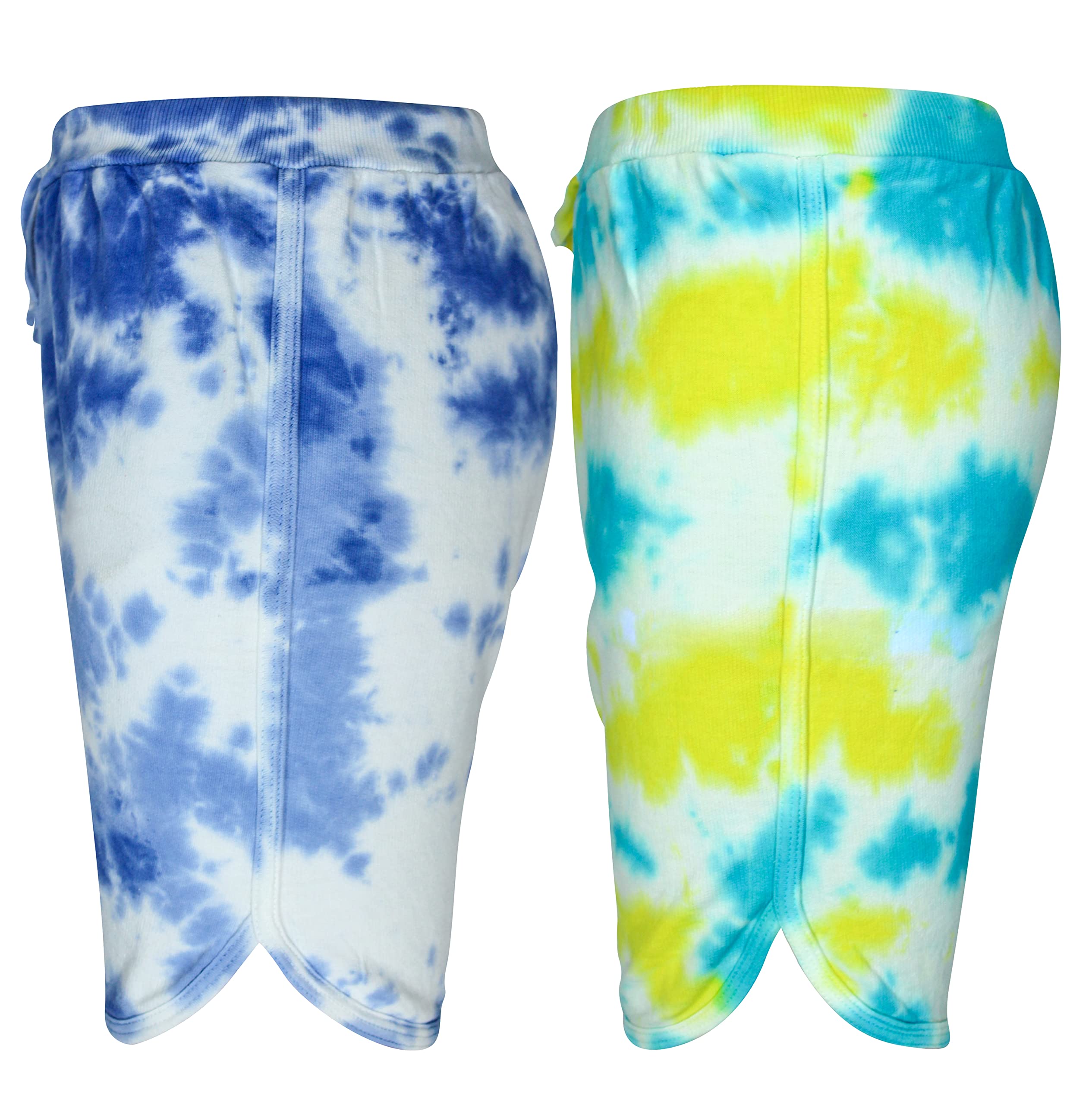 Girls Tie-die Cotton Printed Summer Shorts C1 (Pack of 2)