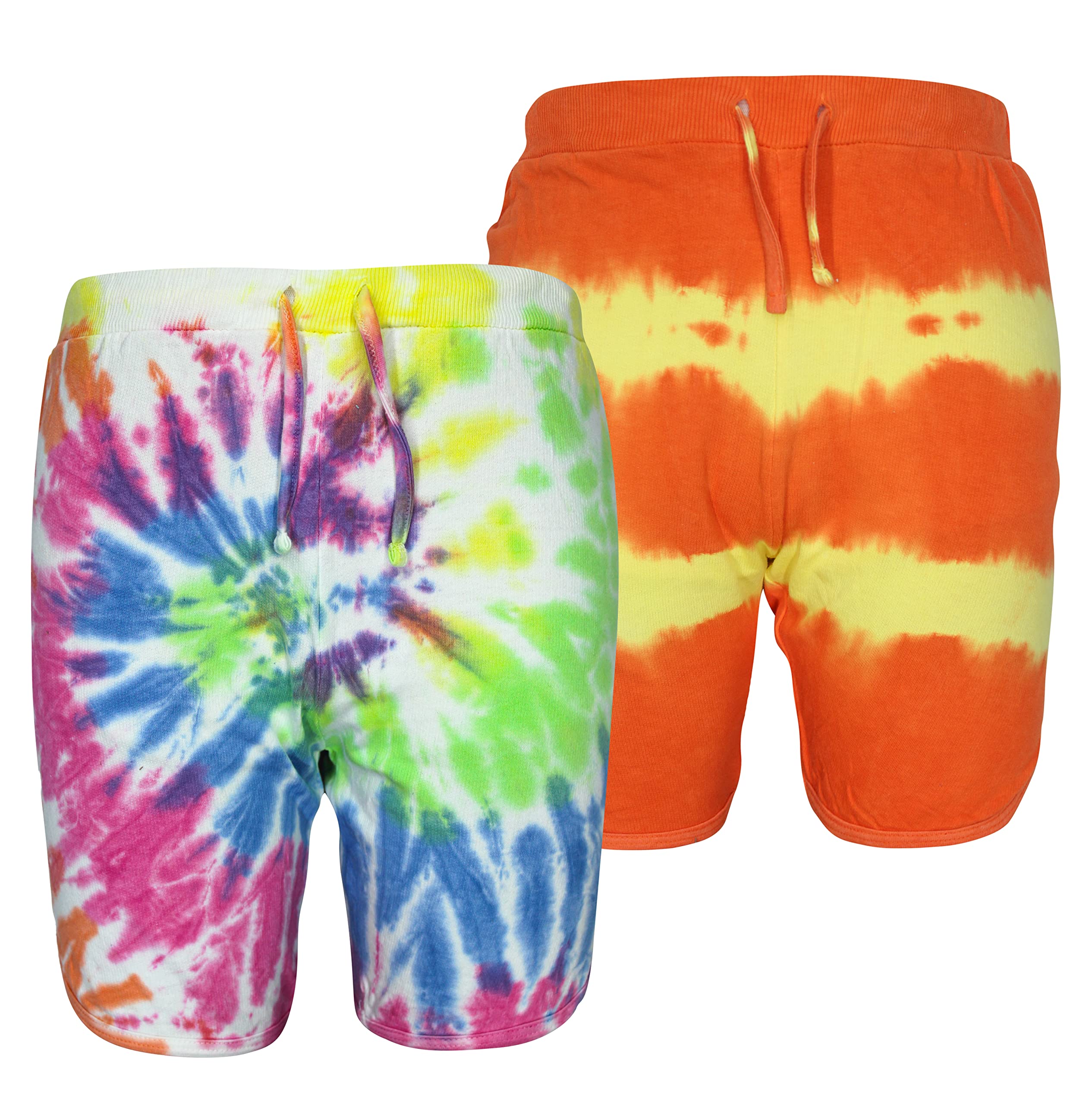 Girls Tie-dieCotton Summer Shorts Multicolor C2 (Pack of 2)