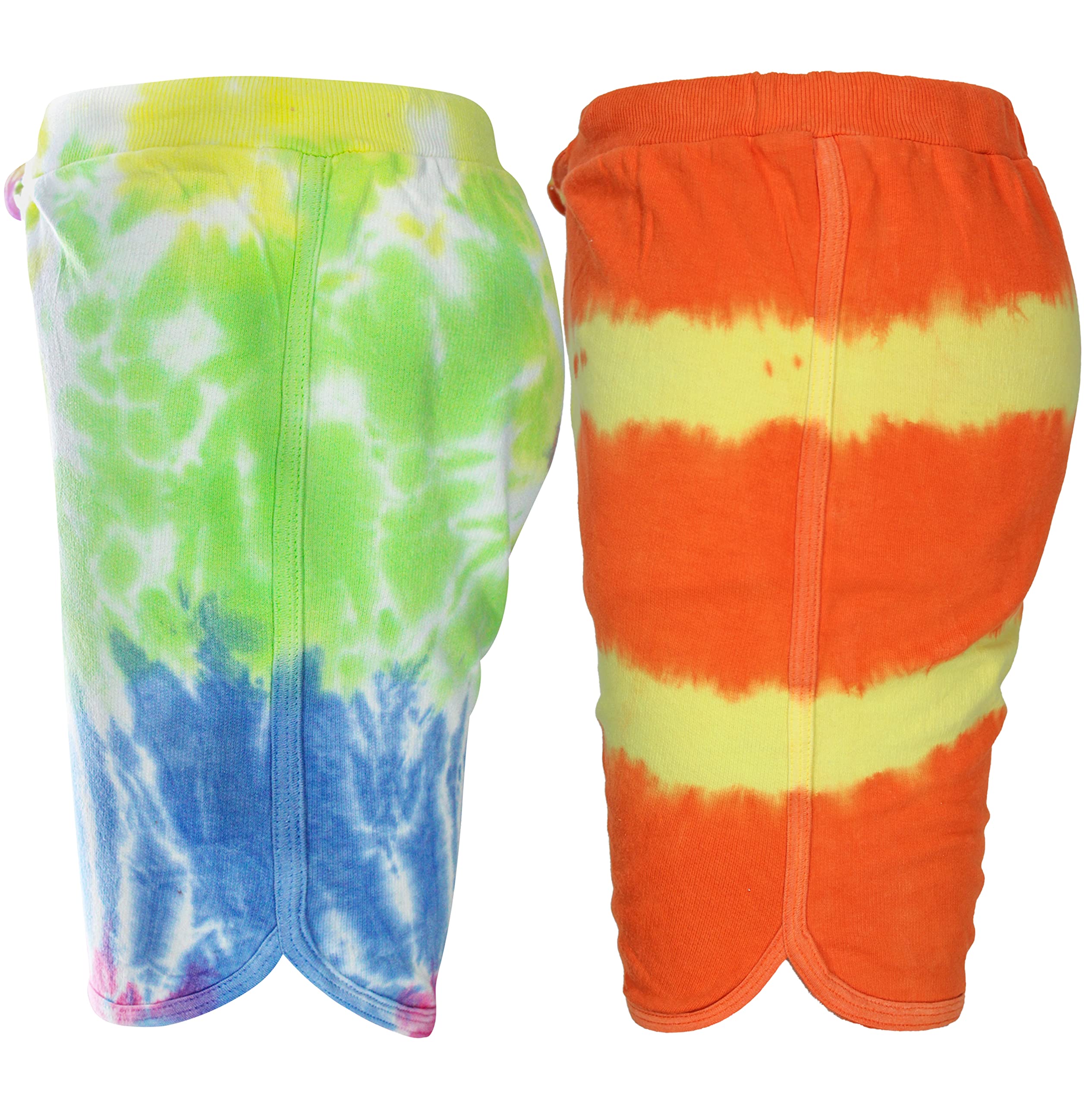 Girls Tie-dieCotton Summer Shorts Multicolor C2 (Pack of 2)