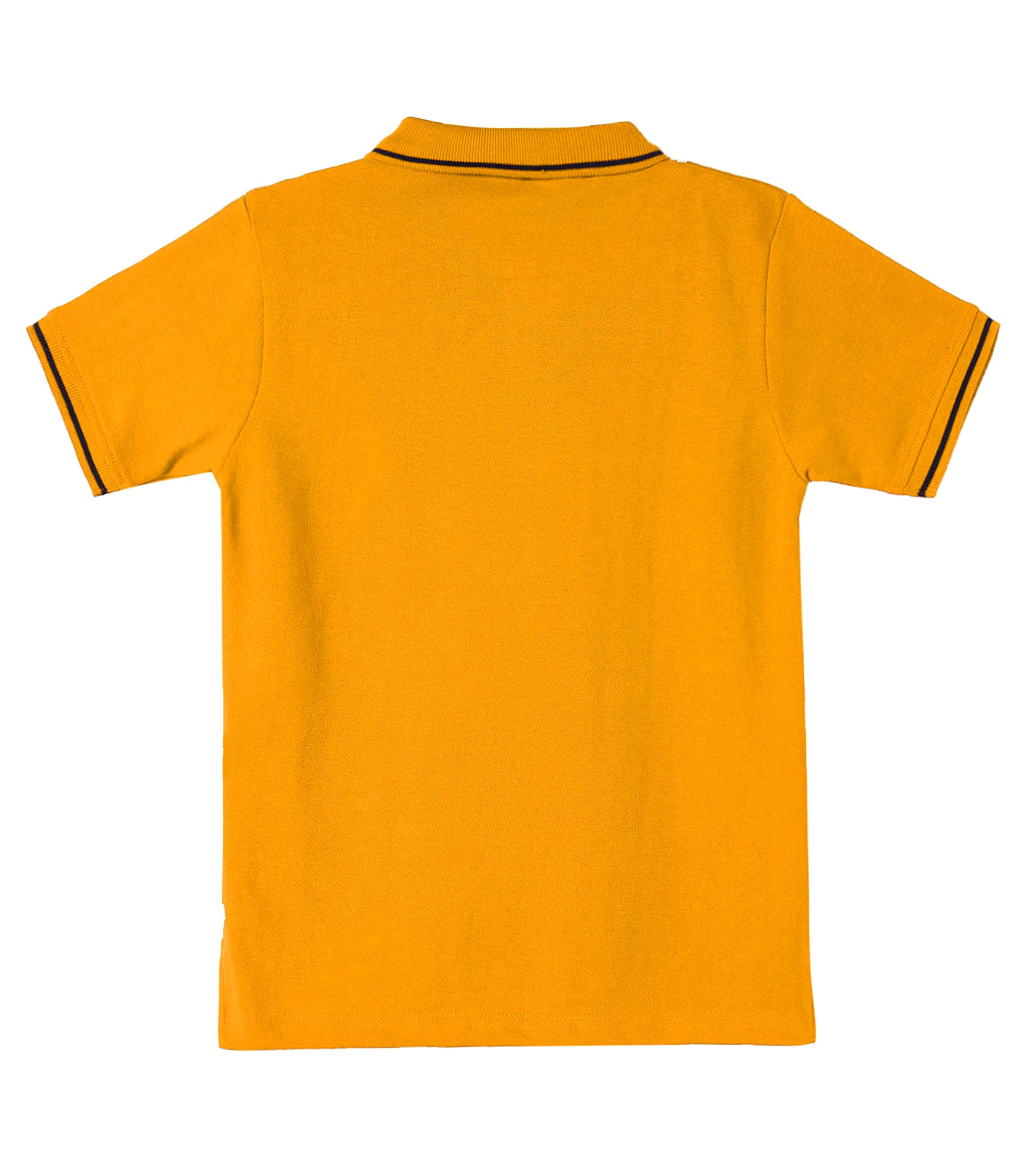 Boys Cotton Plain Regular Fit Polo Yellow T-Shirts