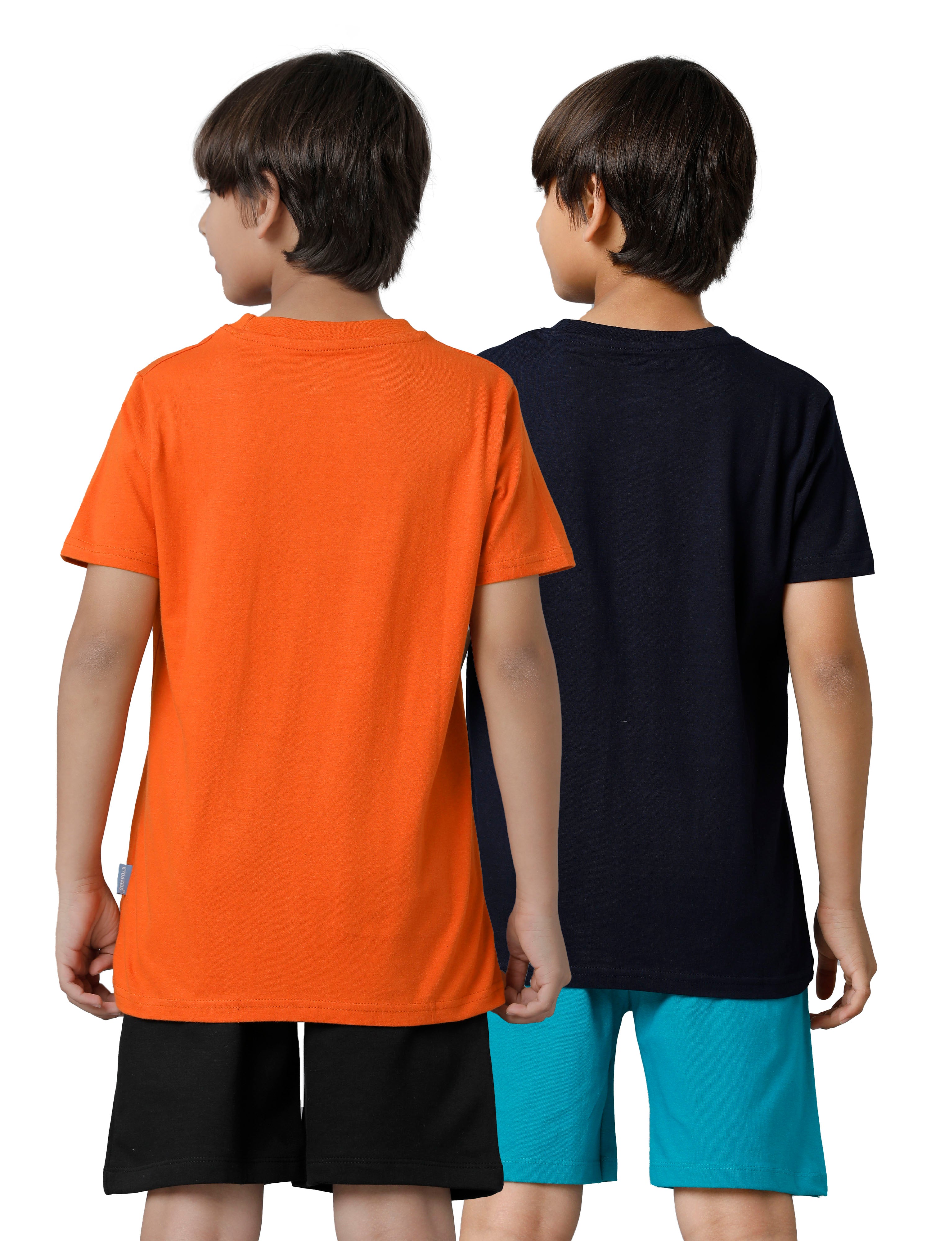 Boys Cotton Printed T-Shirts for Boys Multicolor T-Shirts for Kids (Pack of 2)