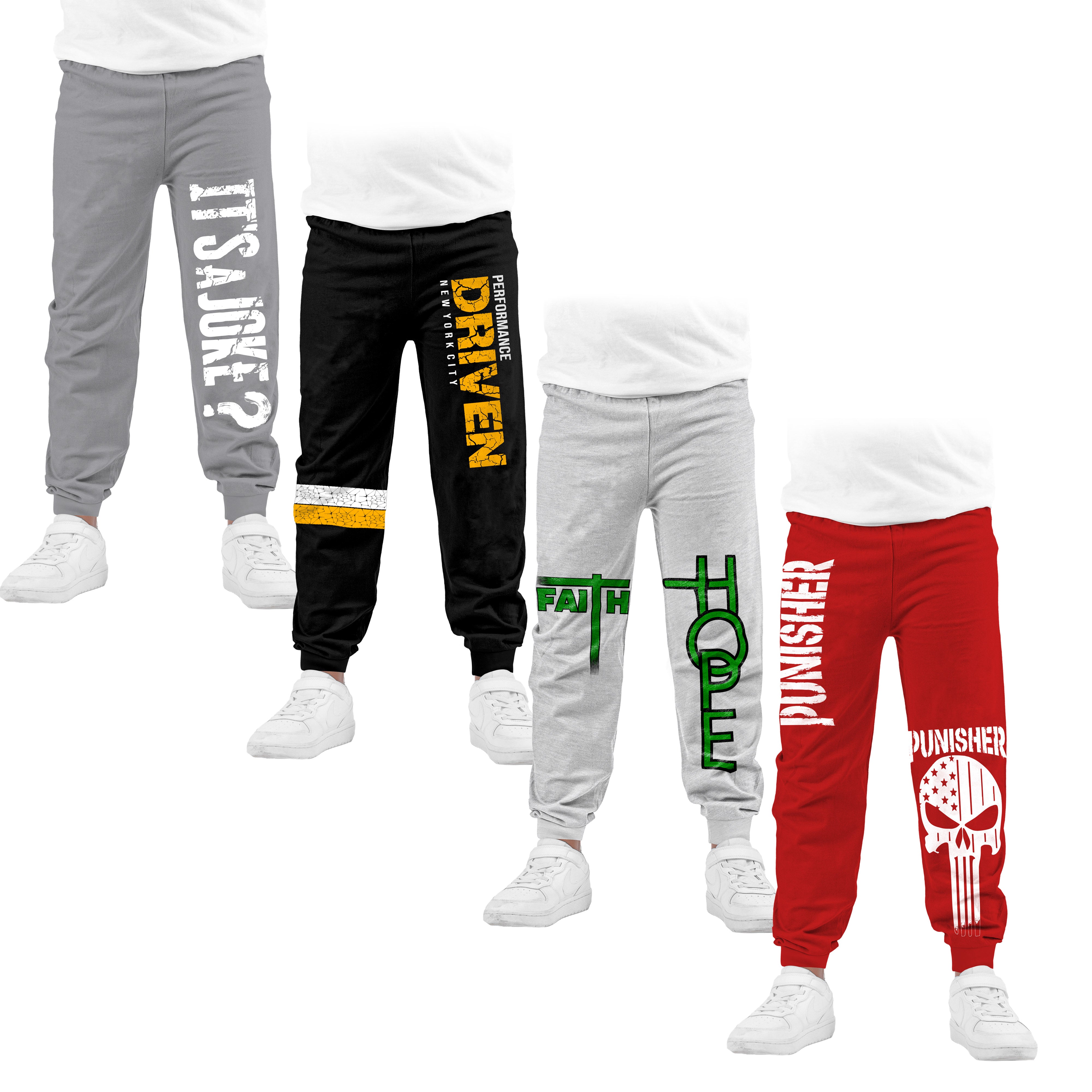 Boys Cotton Printed Track Pants - P4 Multicolor C5 (Pack of 4)