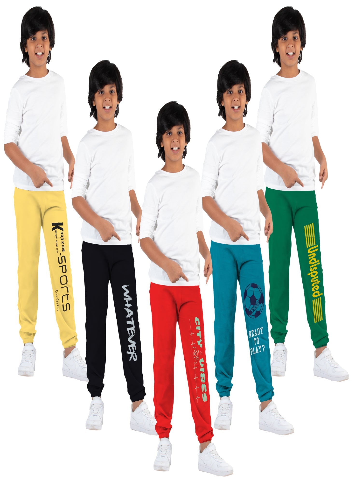 Track Pant for Multicolor Boys & Girls (Pack of 5)