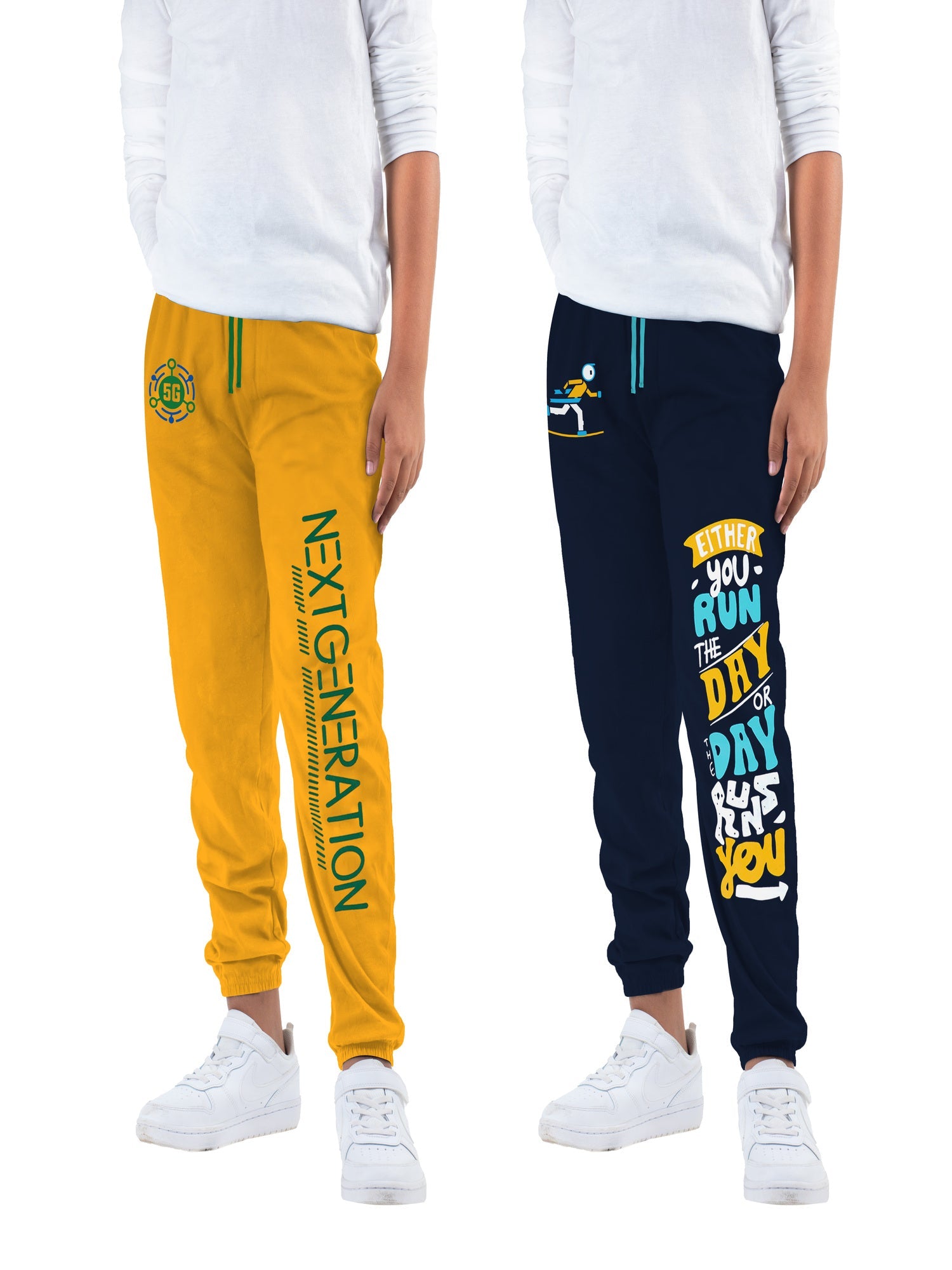 Printed Track Pants for Boys Multicolor (Pack of 2)