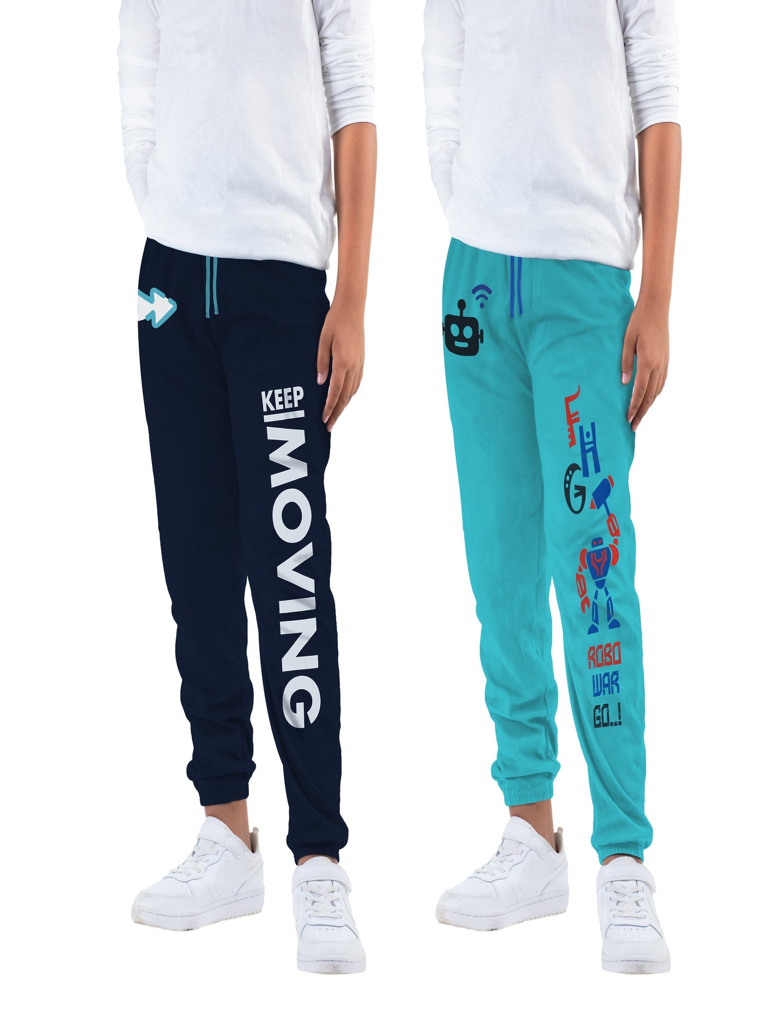 Printed Track Pants for Boys Multicolor (Pack of 2)