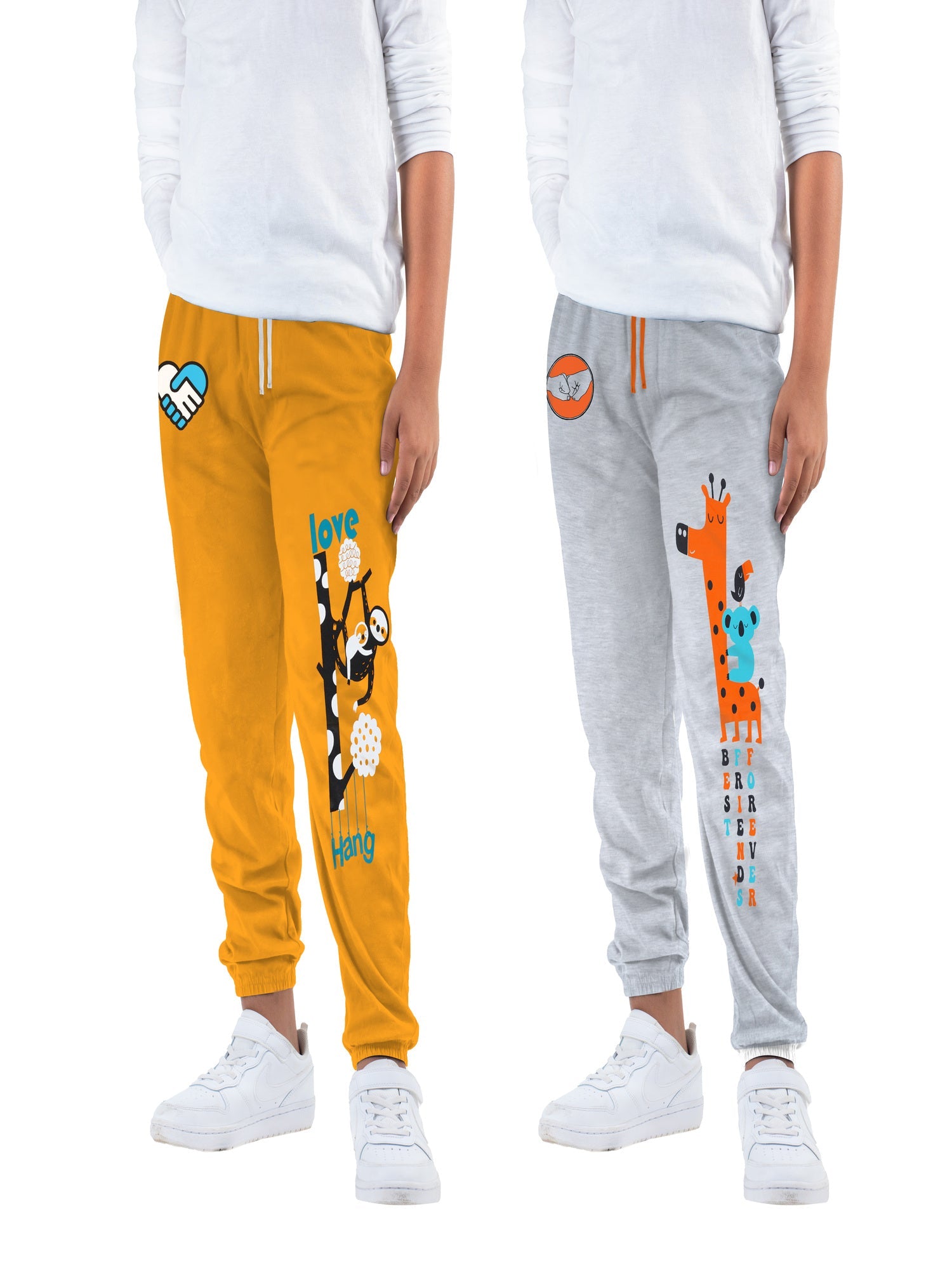 Printed Track Pants for Boys Multicolor (Pack of 2)