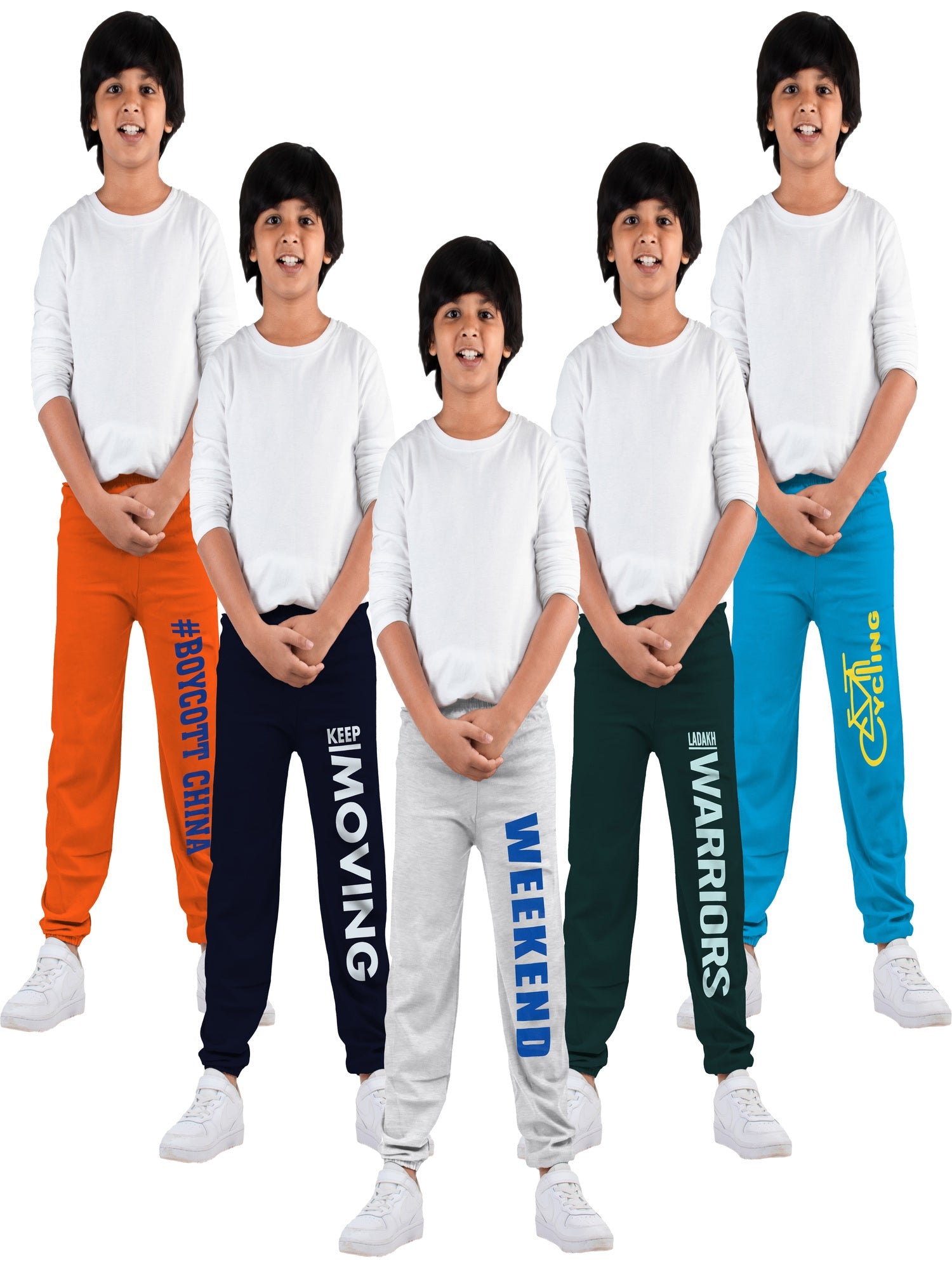 Multicolor Track Pant for Boys & Girls (Pack of 5)