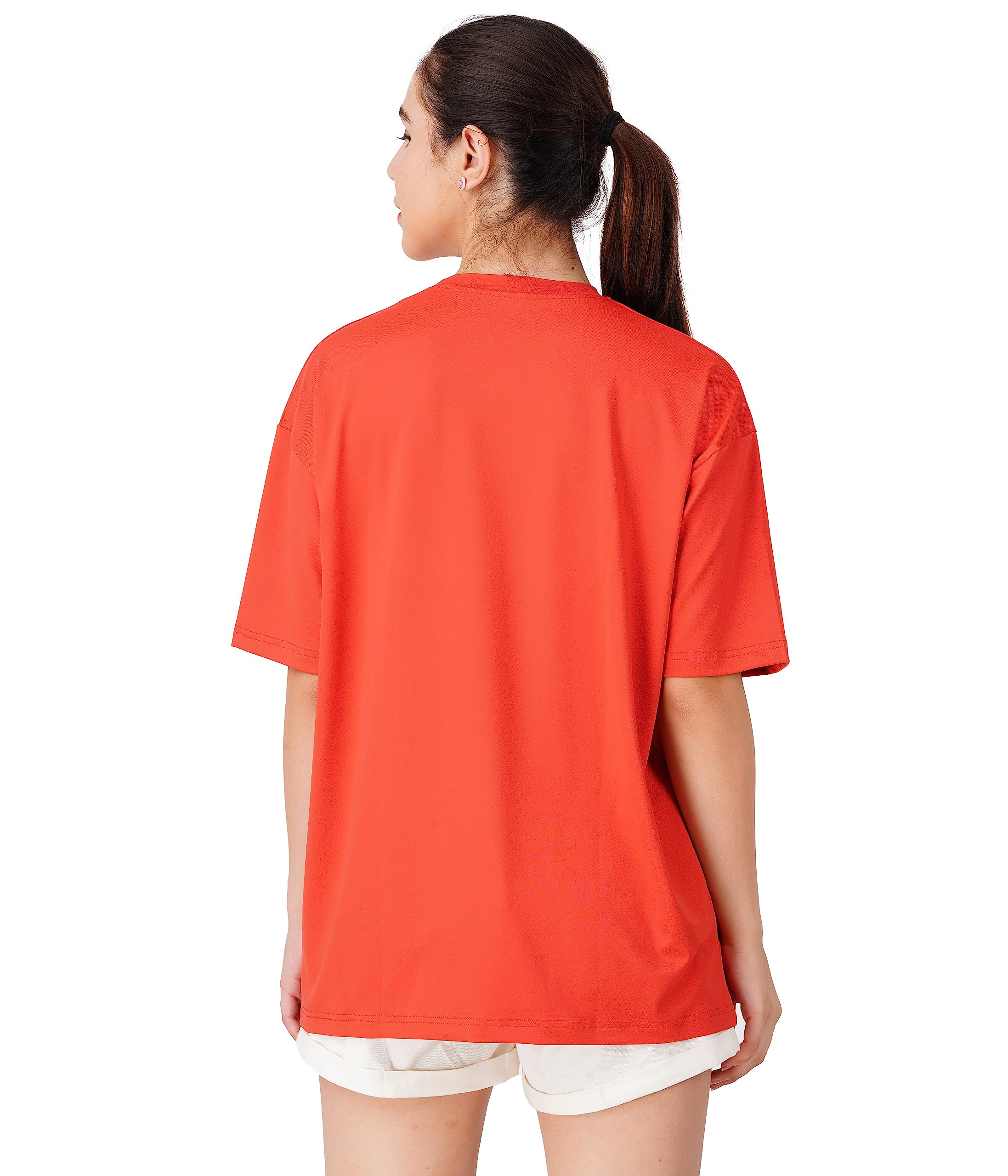 Womens Moraco Half Sleeve Cotton T-Shirt - Orange