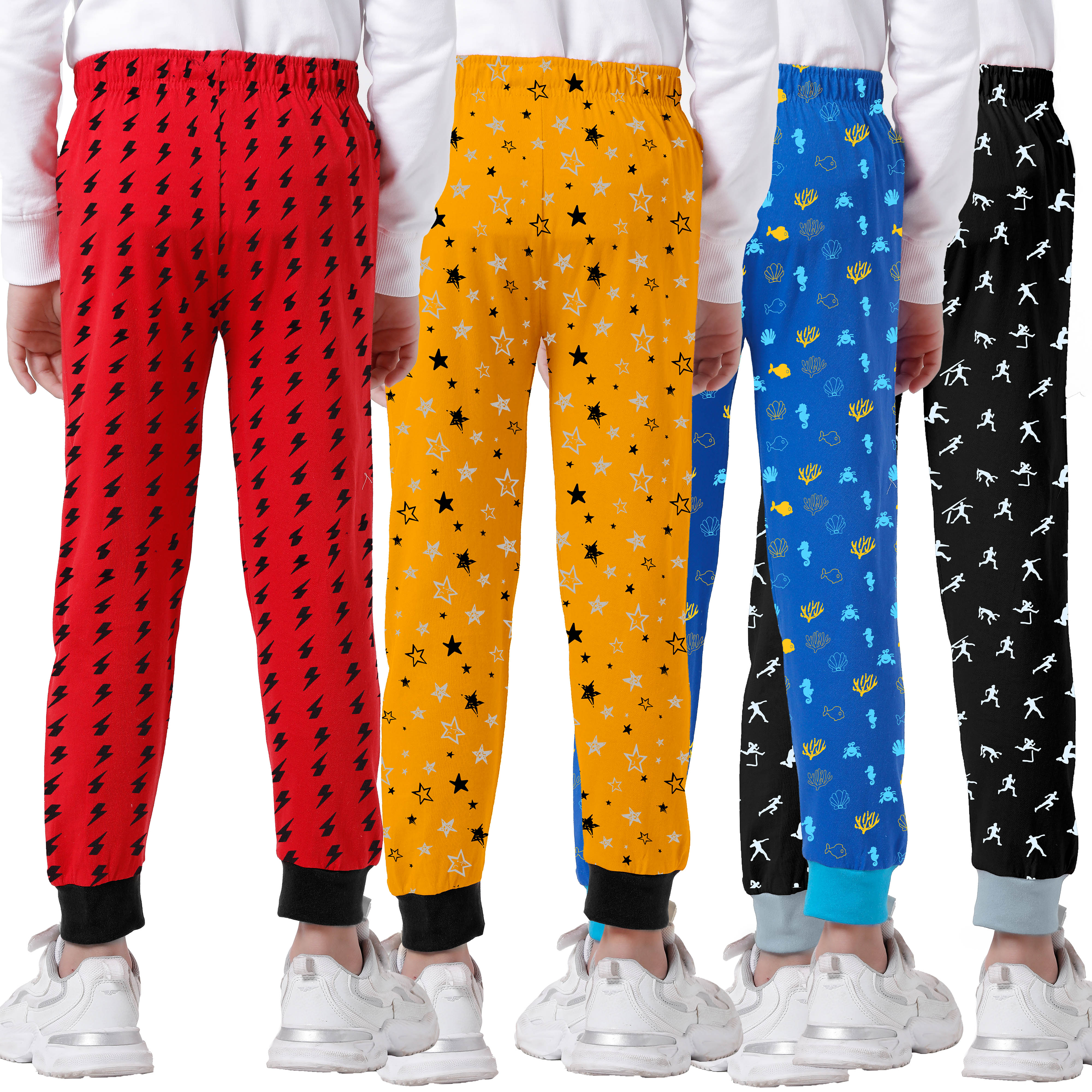 KYDA KIDS 100% Cotton Printed Track Pant for Boys, Loose Fit Printed  Cuffed Ankle Pants for Boys