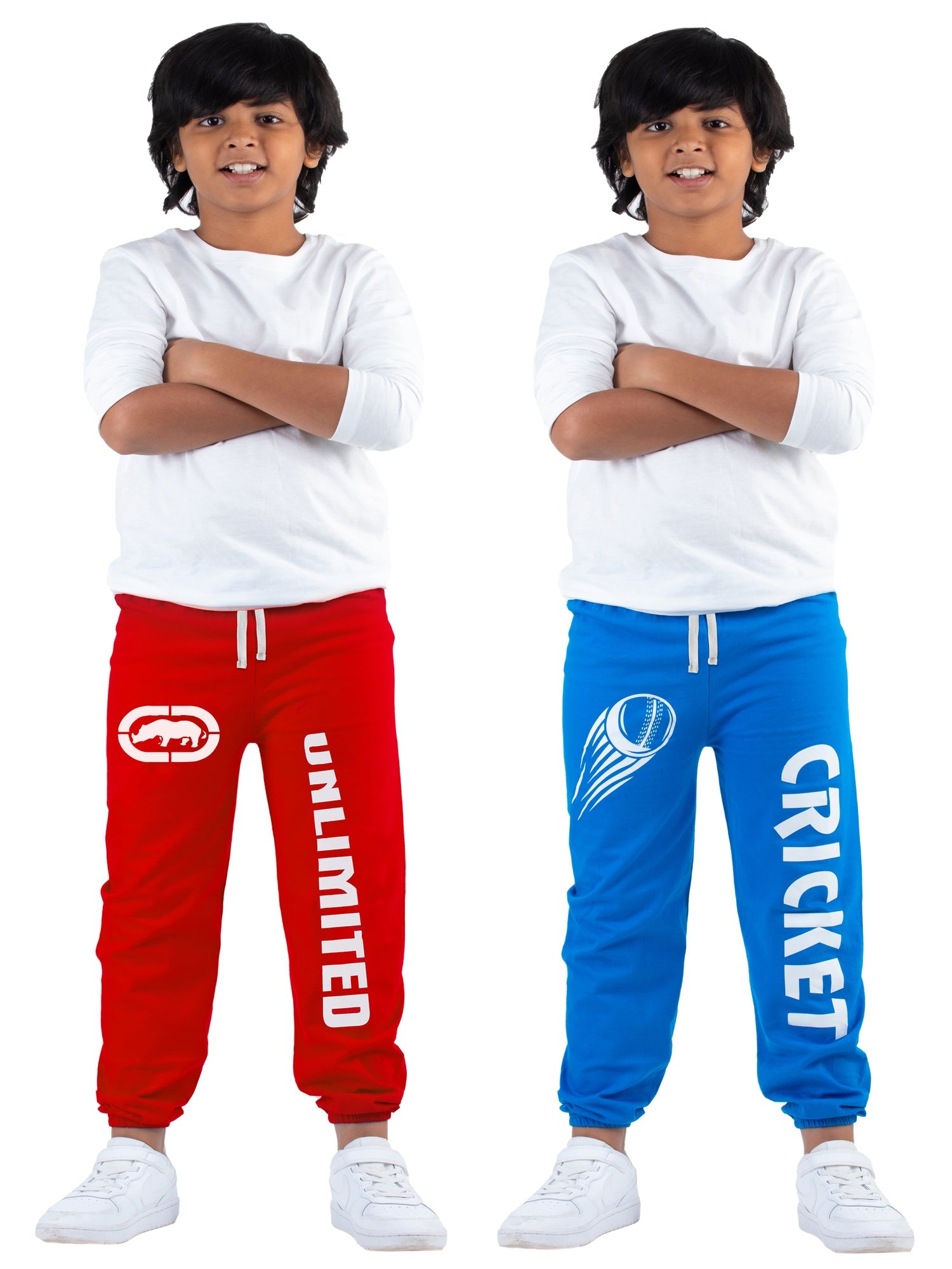 Cricket Printed Track Pant for Boys (Pack of 2)