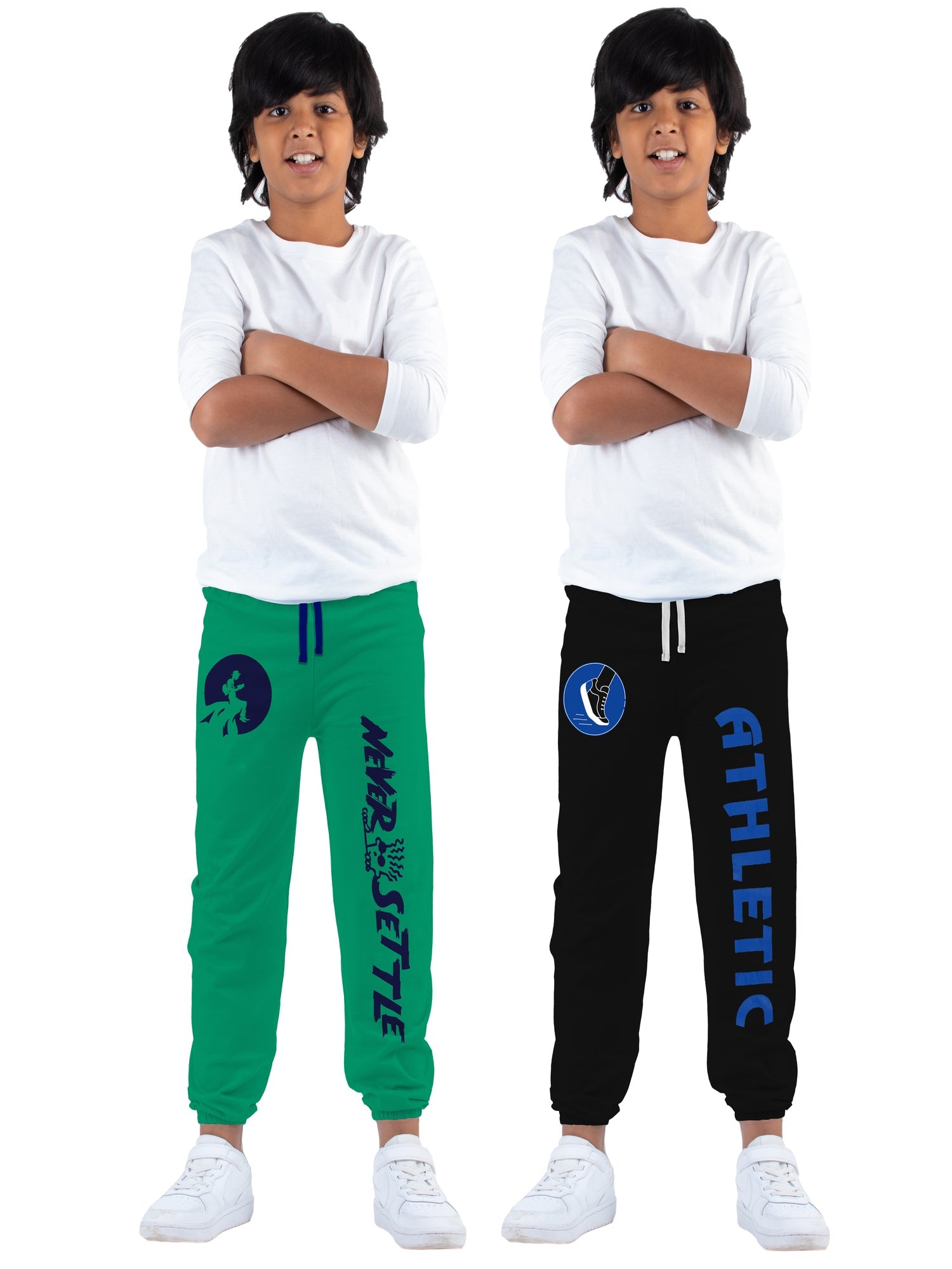 Athletic Printed Track Pant for Boys Multicolor (Pack of 2)